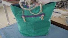 Nouveaute Shanti sac corde turquoise