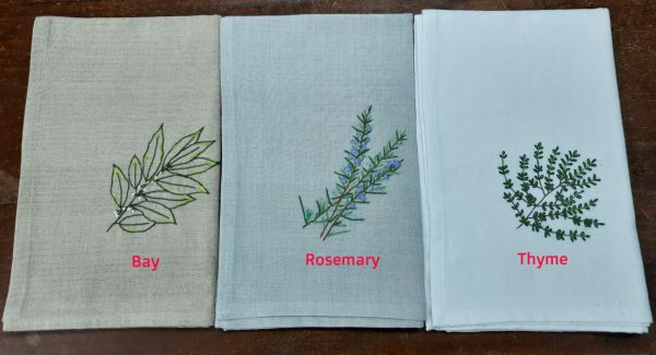 KO 5A torchon brode thym etc KO 5A torchon brode thym etc